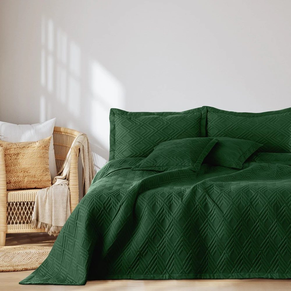 AmeliaHome Lovatiesė 170 × 270 cm, butelių žalios spalvos