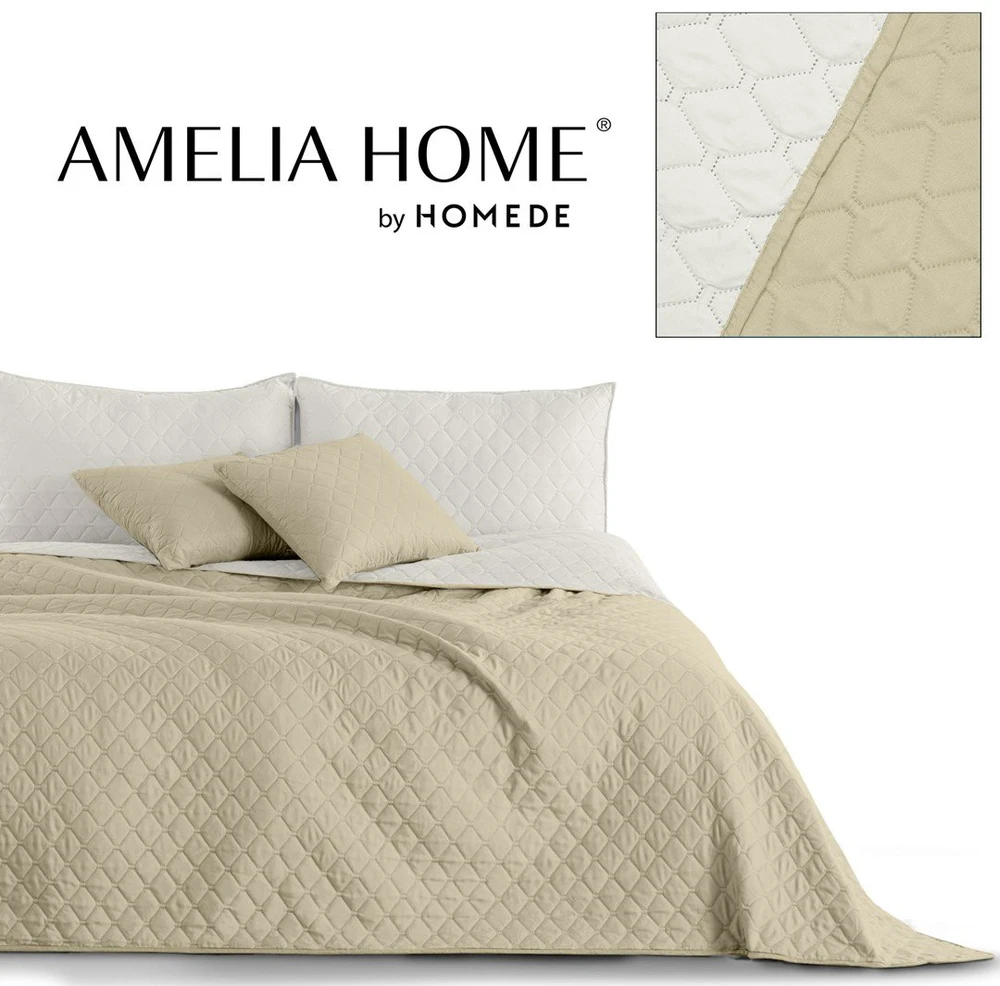 DecoKing Lovatiesė 170 × 270 cm, smėlio ir balta