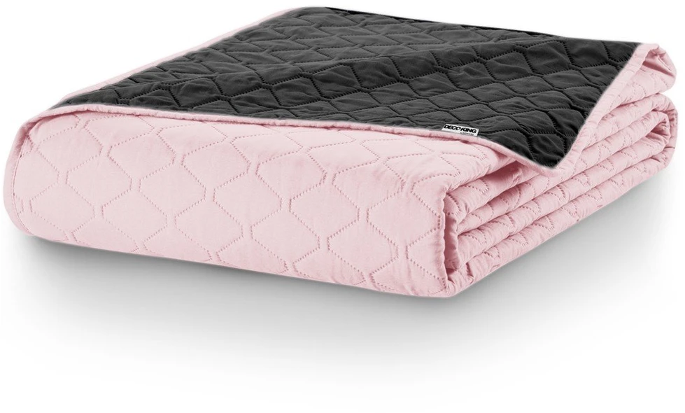 DecoKing Lovatiesė 260 × 280 cm, rožinė ir tamsiai pilka