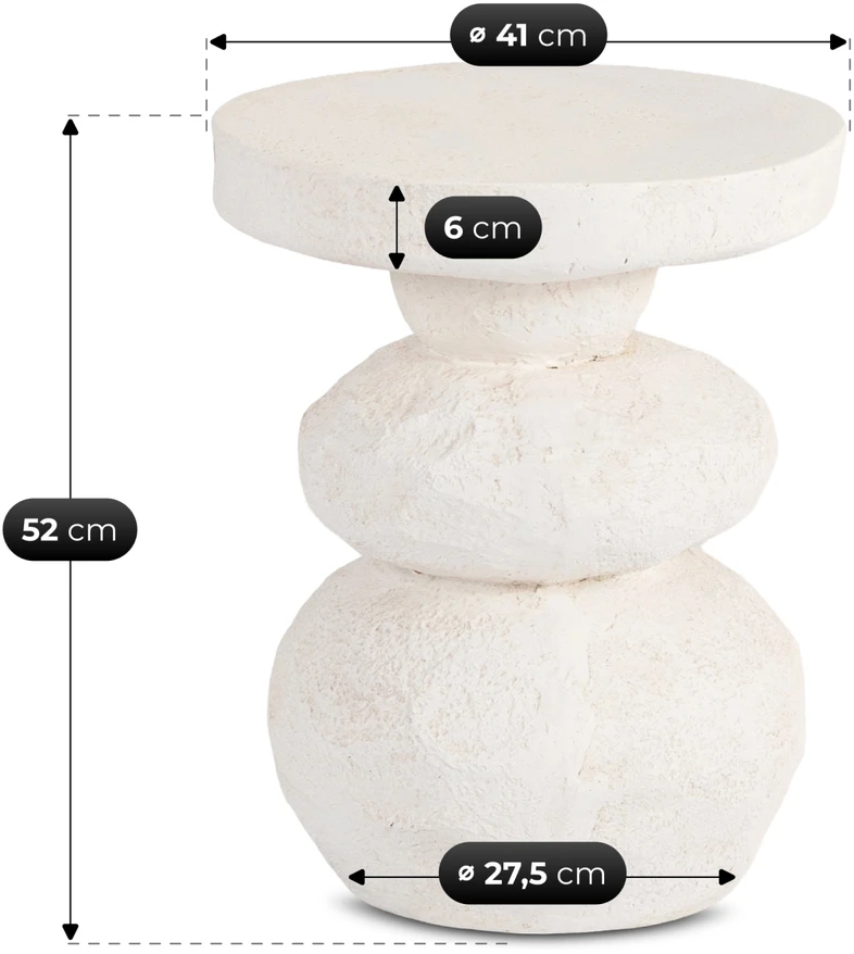 LOVI kavos staliukas, 41 cm, kreminės/smėlinės spalvos, modernus