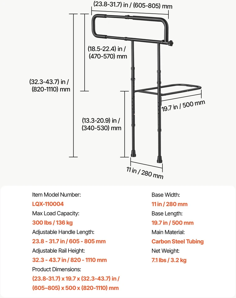Lovos atrama pagyvenusiems asmenims VEVOR LQX-110004, 136 kg apkrova
