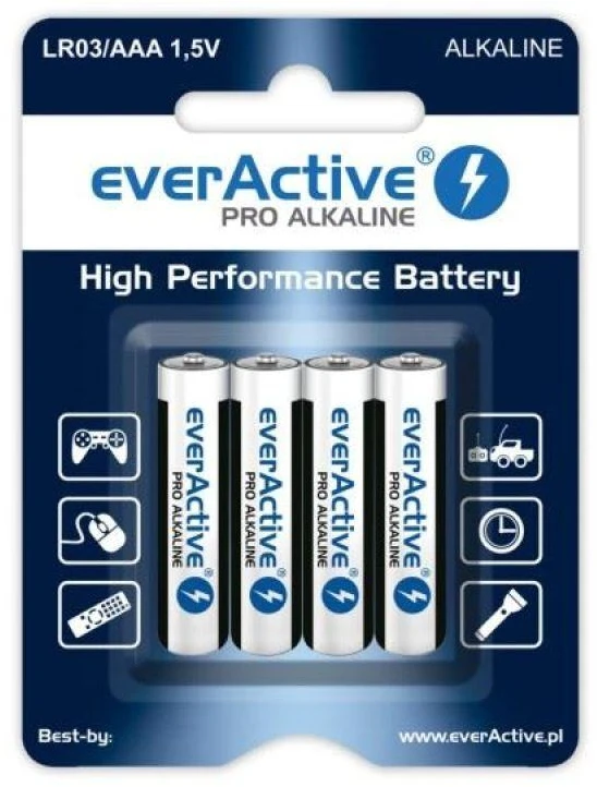 LR03 everActive AAA baterijos, 4 vnt. lizdinėje pakuotėje
