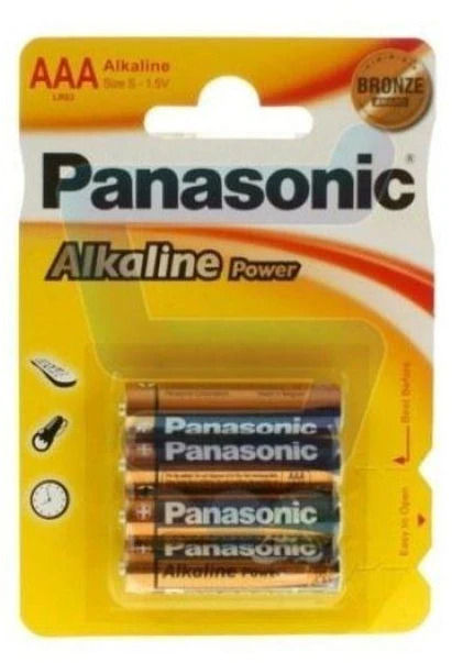LR03 PANASONIC AAA baterijos, 4 vnt. lizdinėje pakuotėje