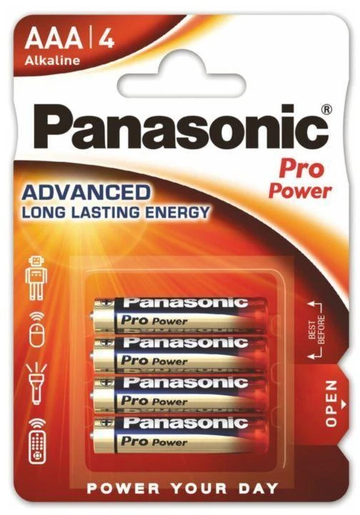 LR03 PANASONIC AAA Pro Galia baterijos, 4 vnt.