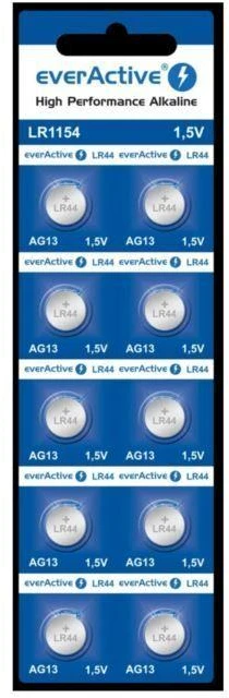 LR1154, LR44, AG13 Baterija 1.5V everActive - 10 vnt