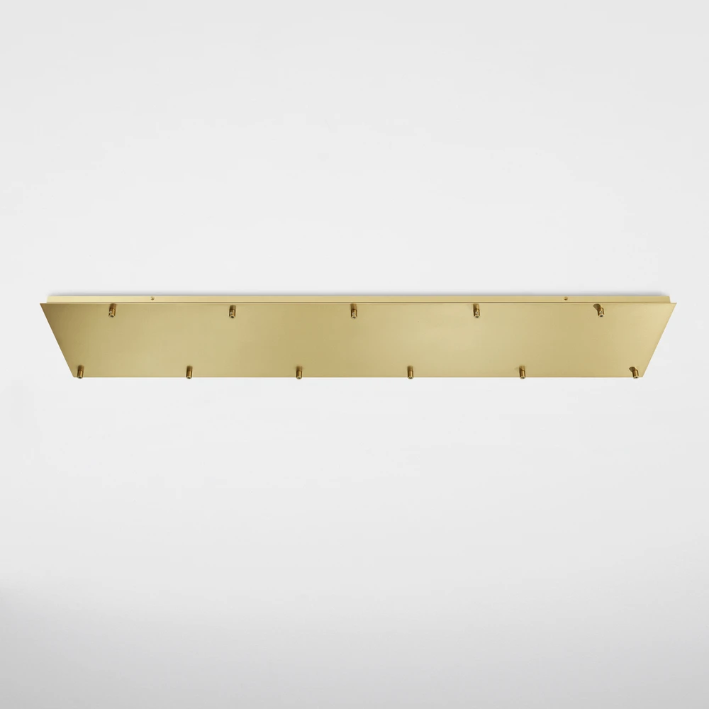 Lubinė bazė 11 PIREX pakabinamų šviestuvų, poliruoto metalo, 140x28 cm