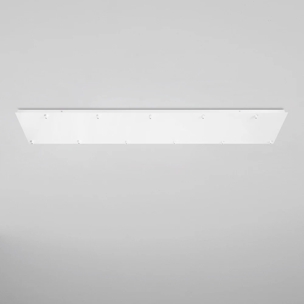 Lubinė bazė 11 PIREX pakabinamų šviestuvų, balto metalo, 140x28 cm