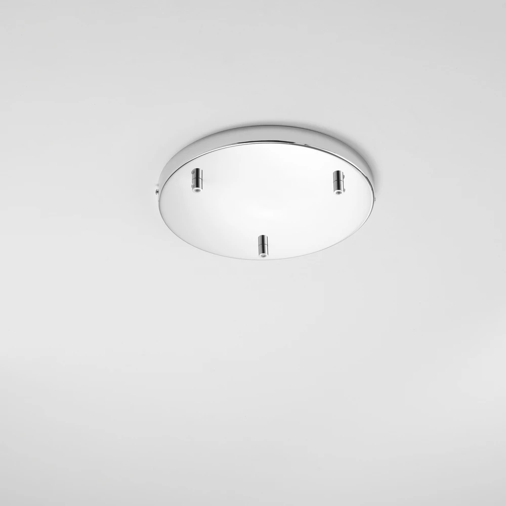 Lubinė bazė 3 PIREX pakabinamiems šviestuvams, chromuoto metalo, 32 cm