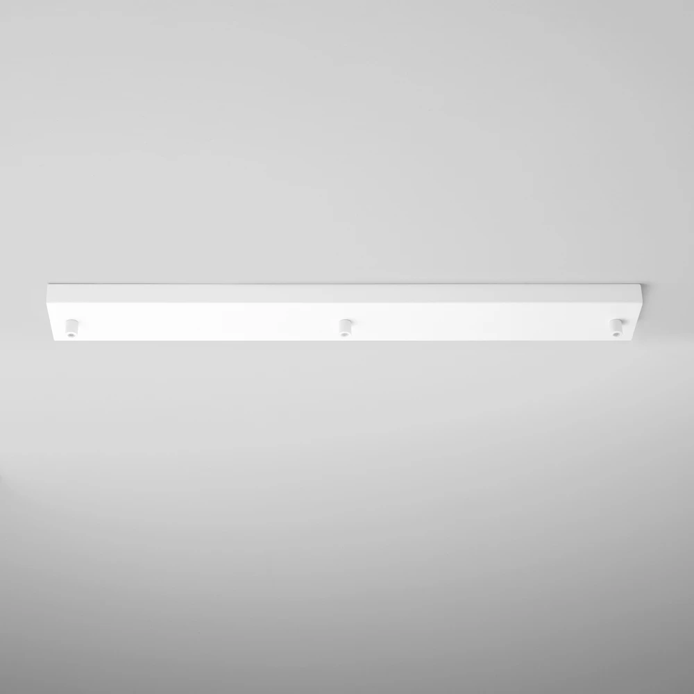 Lubinė bazė 3 PIREX pakabinamiems šviestuvams, balto metalo, 65x8 cm