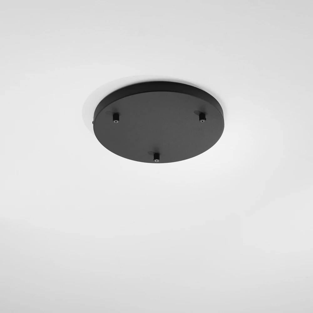 Lubinė bazė 3 PIREX pakabinamiems šviestuvams, juodo metalo, 32 cm