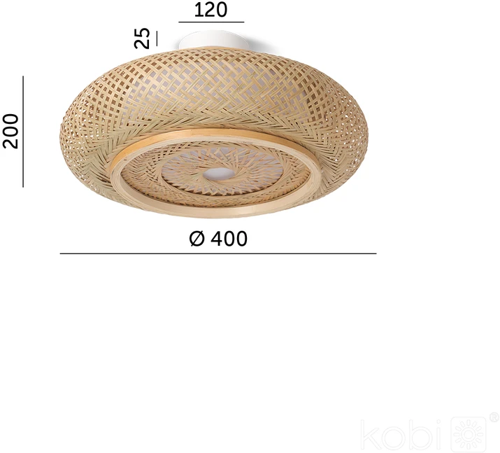 Lubinis šviestuvas BOHO BULI S, 3xE27, medžio sp.