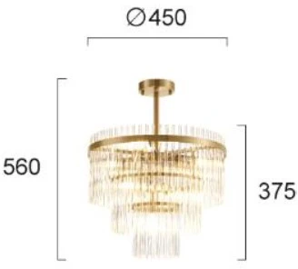 Pakabinamas šviestuvas Lubinis šviestuvas SABRINA, E14, skaidrus/bronzos sp., 4314500