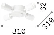 Lubinis šviestuvas SET UP, 4xE27, baltas, 320373