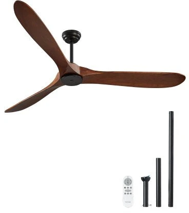 VEVOR 182 cm medinės mentės lubų ventiliatorius