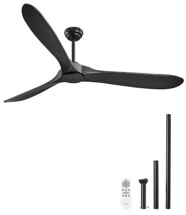 VEVOR 72 cm lubų ventiliatorius su mediniais sparnais be šviesos