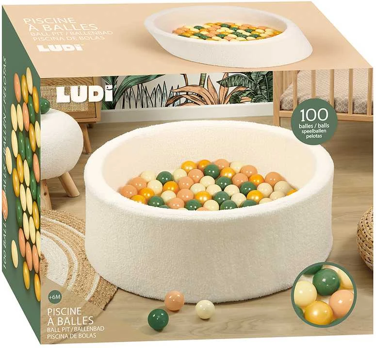 LUDI apvalus kamuoliukų baseinas baltas