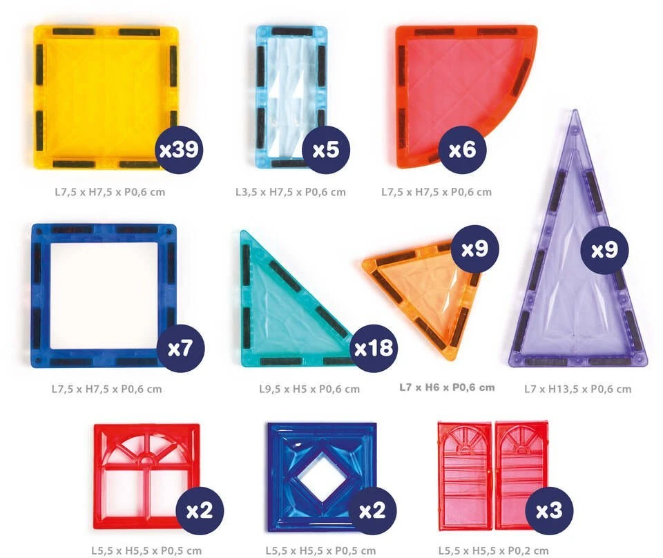 LUDI magnetinis konstruktorius vaikams, 100 dalių 2D/3D XXL