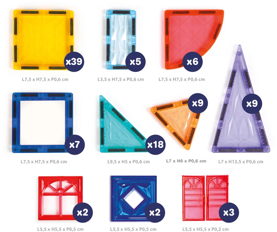 LUDI magnetinis konstruktorius vaikams, 100 dalių 2D/3D XXL