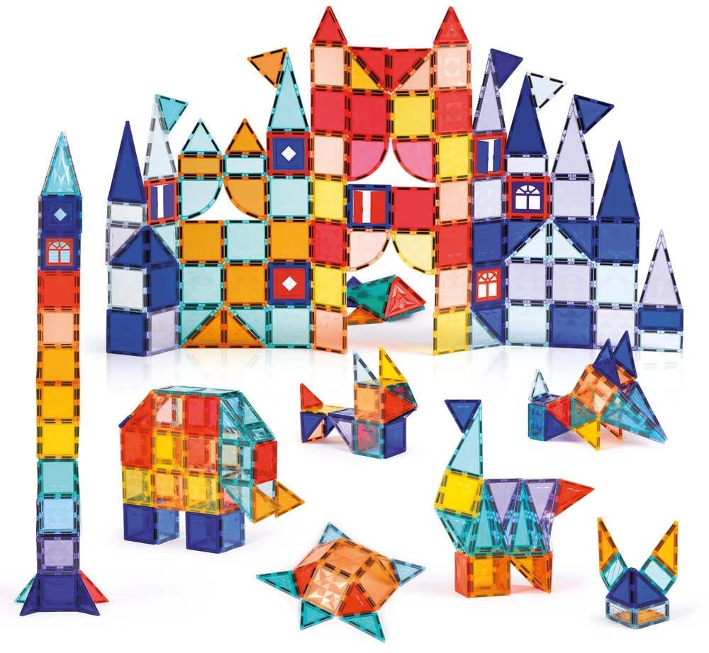LUDI magnetinis konstruktorius vaikams, 100 dalių 2D/3D XXL