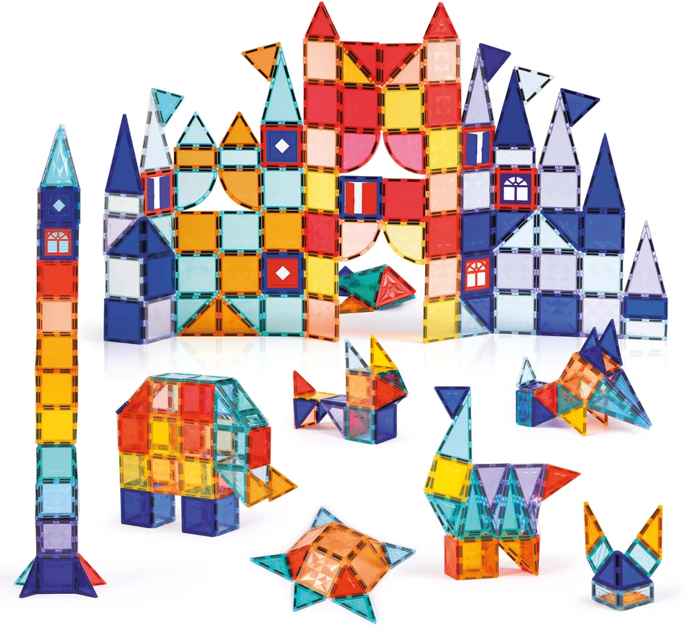 LUDI magnetinis konstruktorius vaikams, 100 dalių 2D/3D XXL