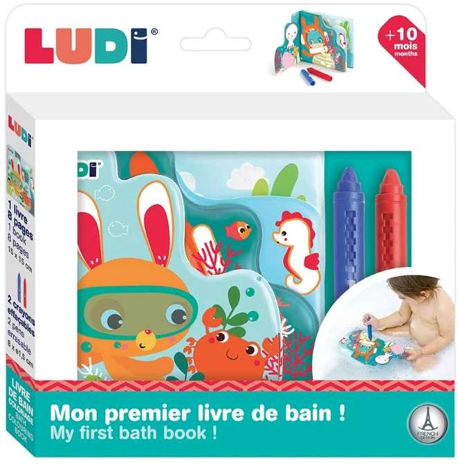 LUDI maudymosi spalvinimo knygelė su kreidelėmis