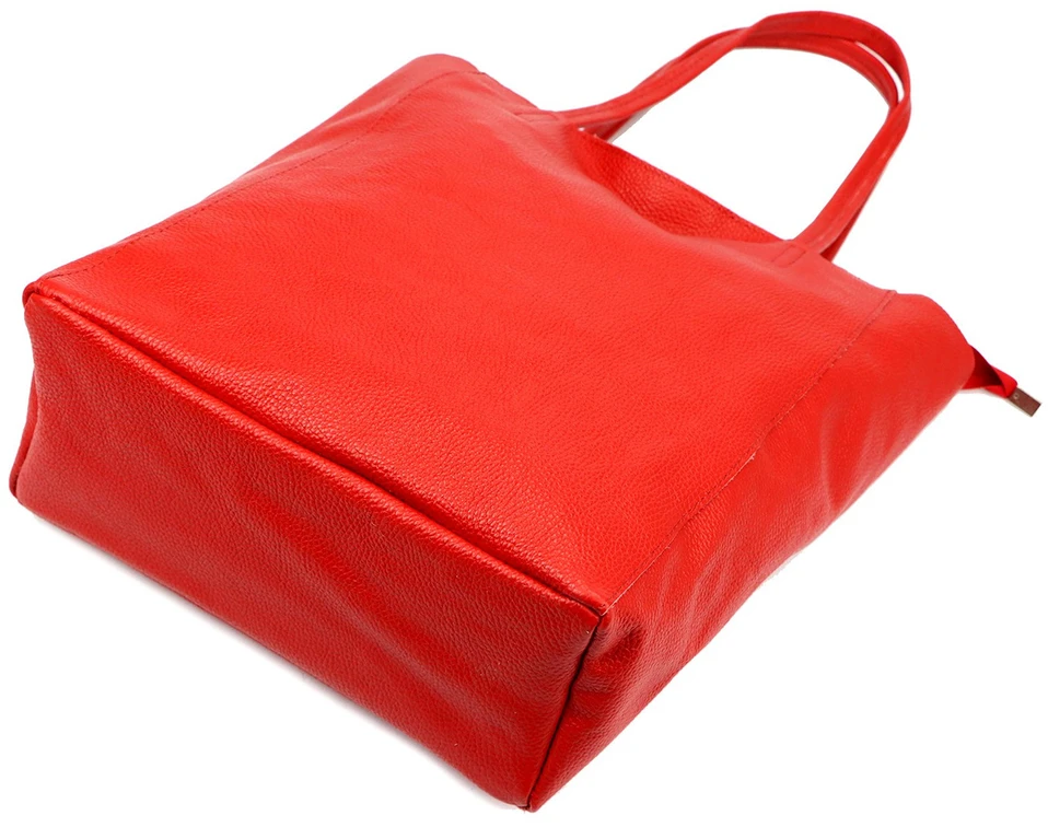 Luka damska skórzana shopperbag duża torebka na ramię kieszeń suwak