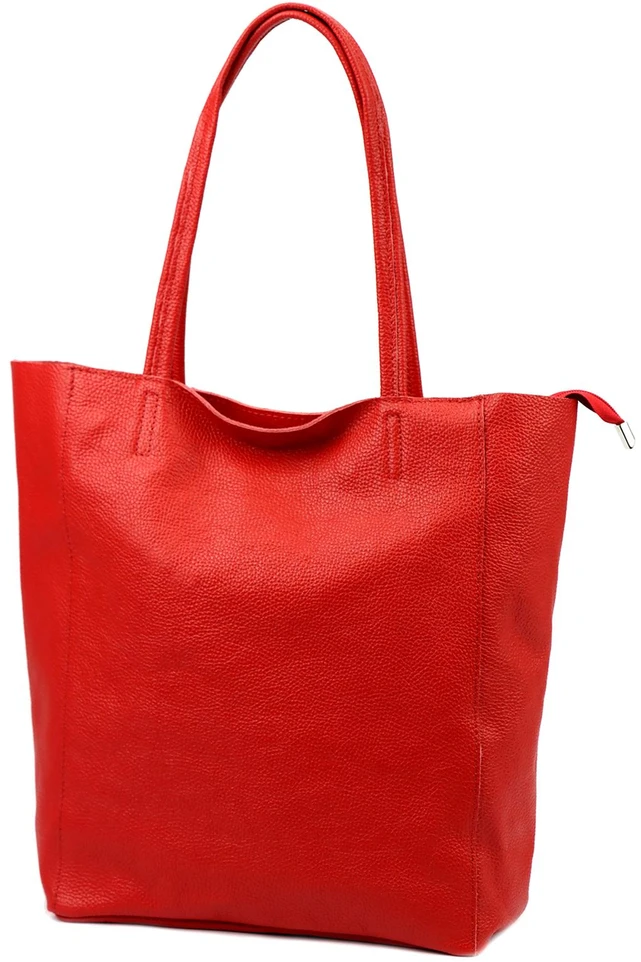 Luka damska skórzana shopperbag duża torebka na ramię kieszeń suwak