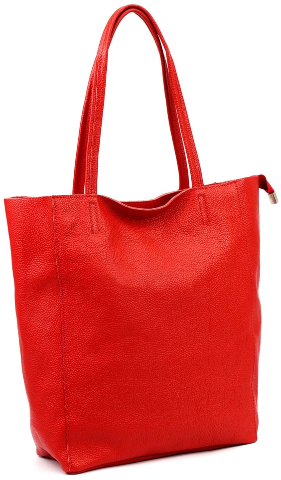 Luka damska skórzana shopperbag duża torebka na ramię kieszeń suwak