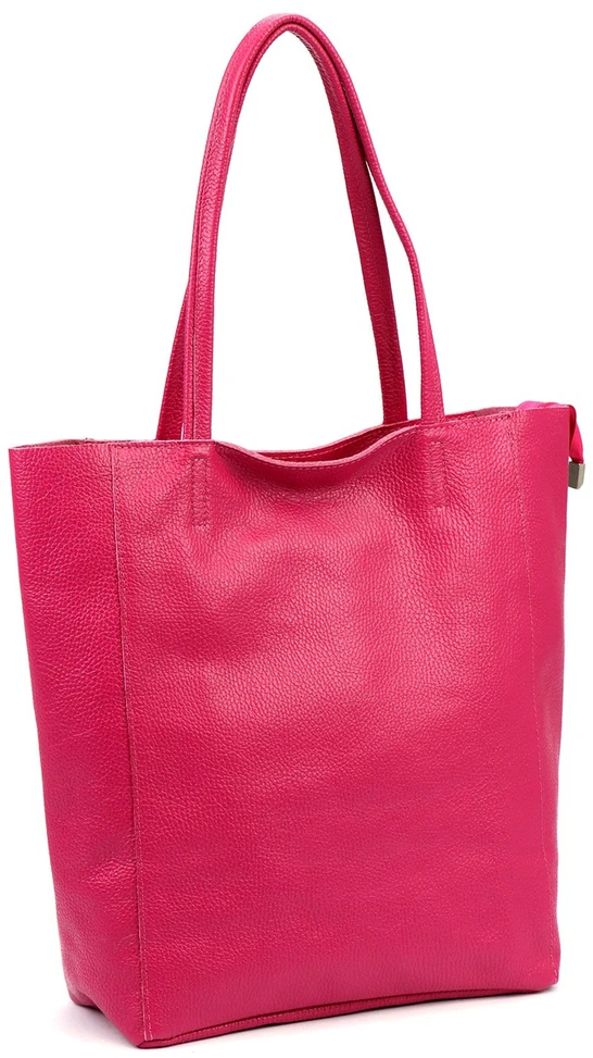 Luka damska skórzana shopperbag duża torebka na ramię kieszeń suwak