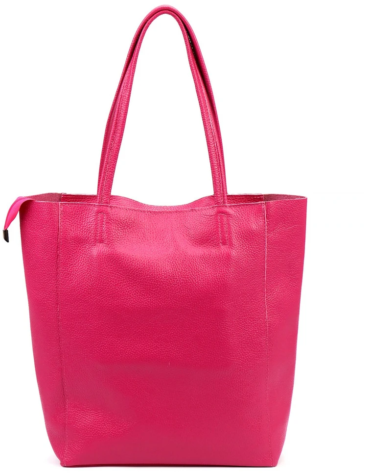 Luka damska skórzana shopperbag duża torebka na ramię kieszeń suwak