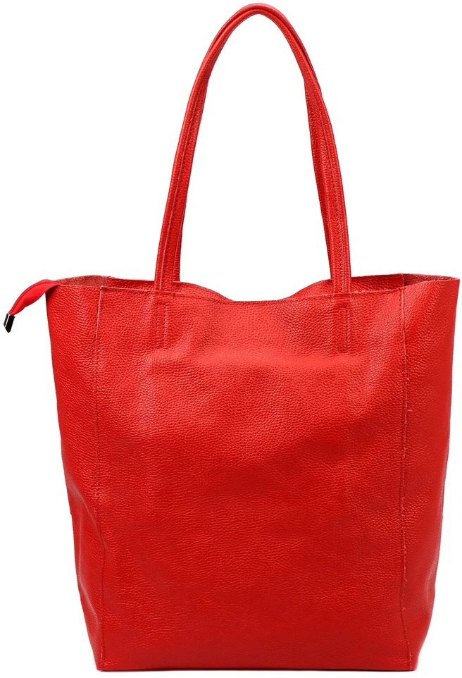 Luka damska skórzana shopperbag duża torebka na ramię kieszeń suwak