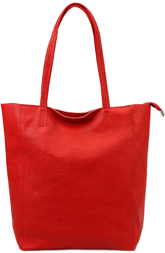 Luka damska skórzana shopperbag duża torebka na ramię kieszeń suwak