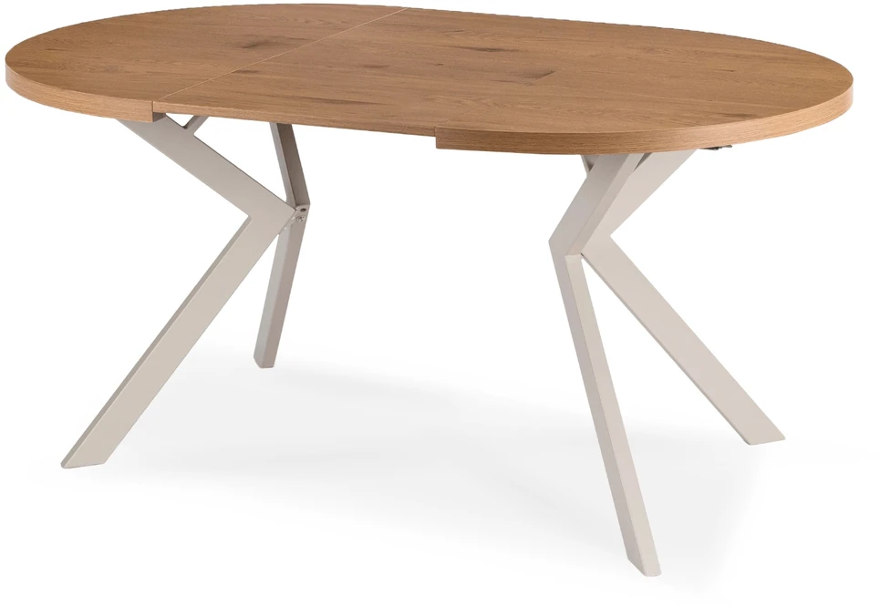 Lyka apvalus ištraukiamas stalas, 90–190 cm, ąžuolo/kašmyro spalvos, modernus
