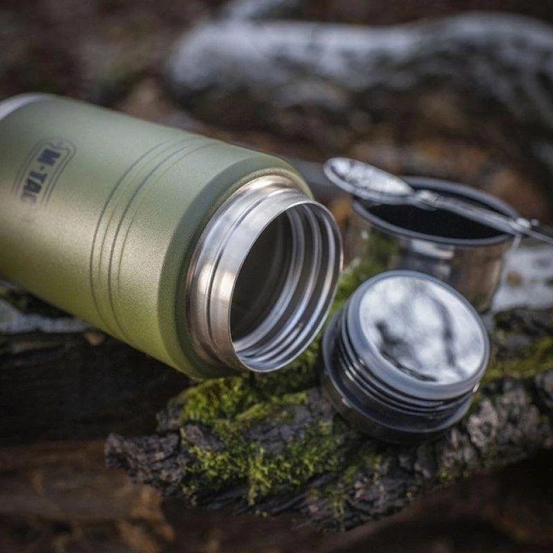 M-Tac maisto termosas su sulankstomu šaukštu 750 ml Olive