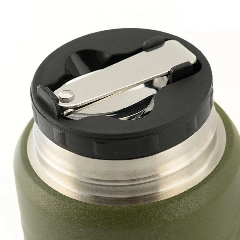 M-Tac maisto termosas su sulankstomu šaukštu 750 ml Olive