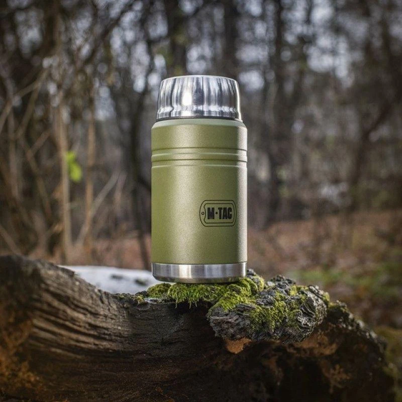 M-Tac maisto termosas su sulankstomu šaukštu 750 ml Olive