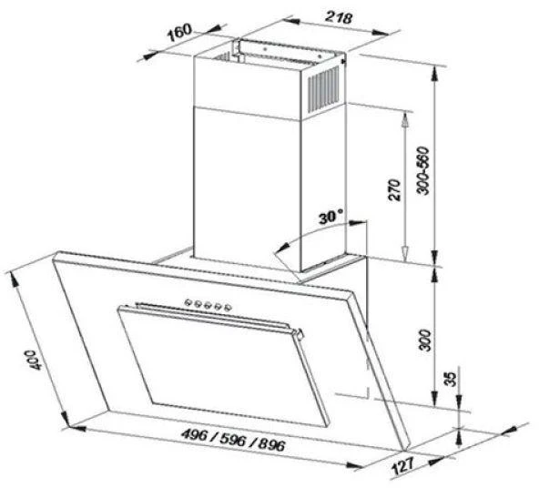 MAAN Vertical PG 60 chimney gartraukis 59.6 cm Baltas