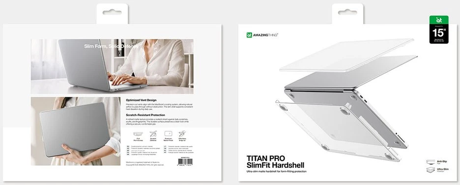 „AmazingThing“ titano spalvos kietas dėklas „MacBook Air M5 15“ – permatomas