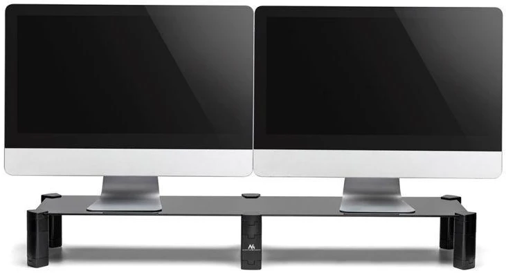 Laikiklis Podstawka „Maclean“ dviejų monitorių stovas, maks. 20 kg, grūdintas stiklas, (1029 x 285 x 127 mm), MC-936