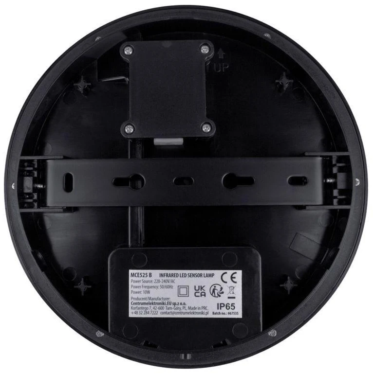Maclean LED šviestuvas su judesio jutikliu, PIR jutikliu, juodas, 10W, IP65, 1000lm, neutrali spalva, MCE525 B