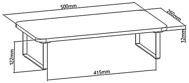 Maclean MC-933 monitoriaus/nešiojamojo kompiuterio stovas, maks. 20 kg (500x260x122mm)