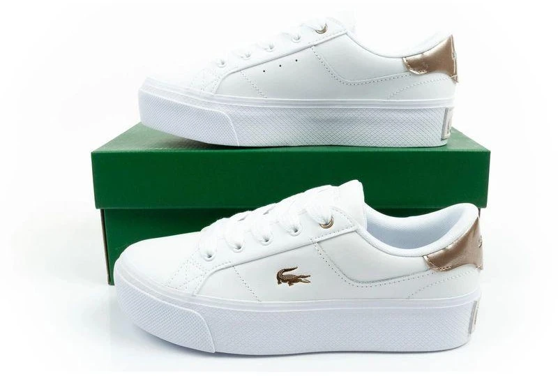 Madingi balti moteriški sportiniai bateliai Lacoste Ziane Platform 126