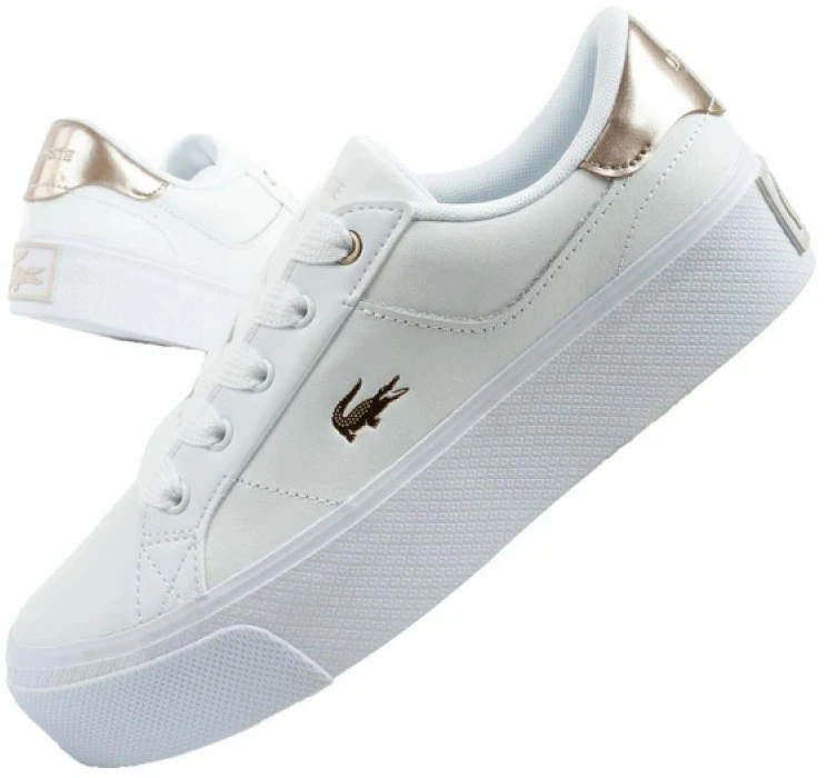 Madingi balti moteriški sportiniai bateliai Lacoste Ziane Platform 126