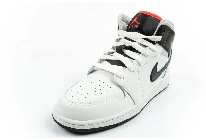 Madingi moteriški Nike Air Jordan 1 aukštakulniai sportiniai bateliai, balti su juoda