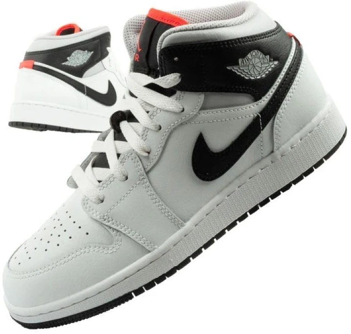 Madingi moteriški Nike Air Jordan 1 aukštakulniai sportiniai bateliai, balti su juoda