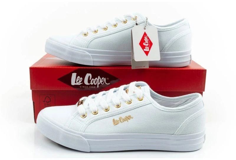 Madingi, patogūs Lee Cooper moteriški sportiniai bateliai, balti