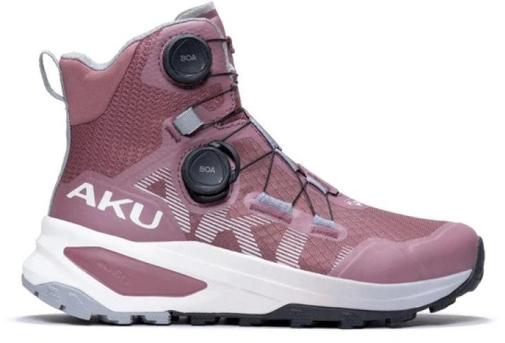 Madingi rožiniai ir pilki moteriški sportiniai trekingo batai Aku Furiosa BOA GTX Vibram