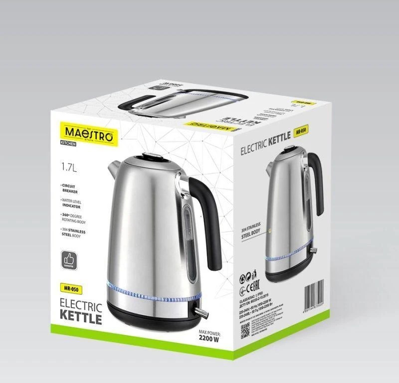 Elektrinis Virdulys - Maestro MR-050, Su Apšvietimu, 1,7 L