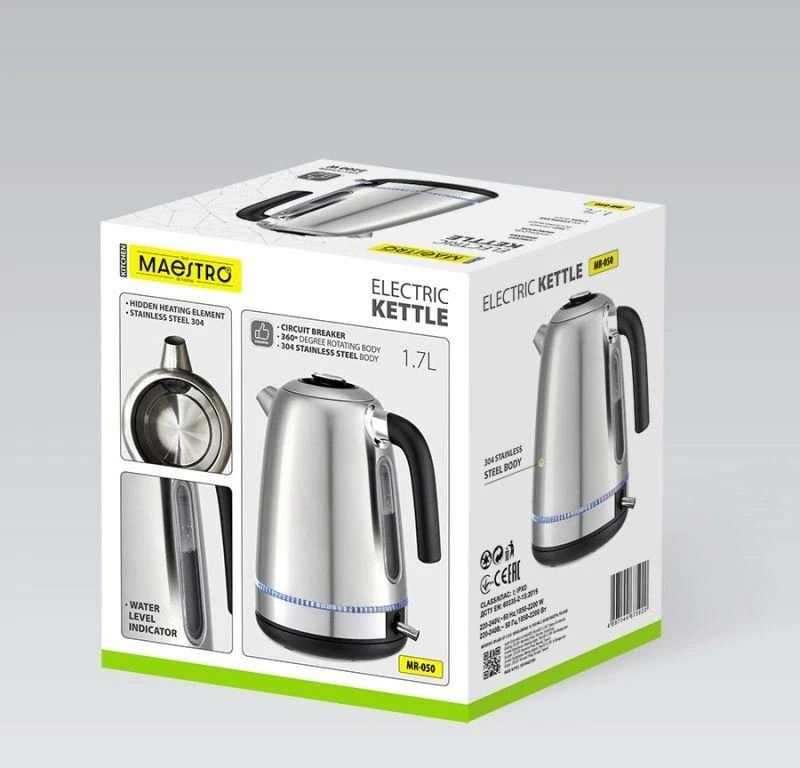 Elektrinis Virdulys - Maestro MR-050, Su Apšvietimu, 1,7 L