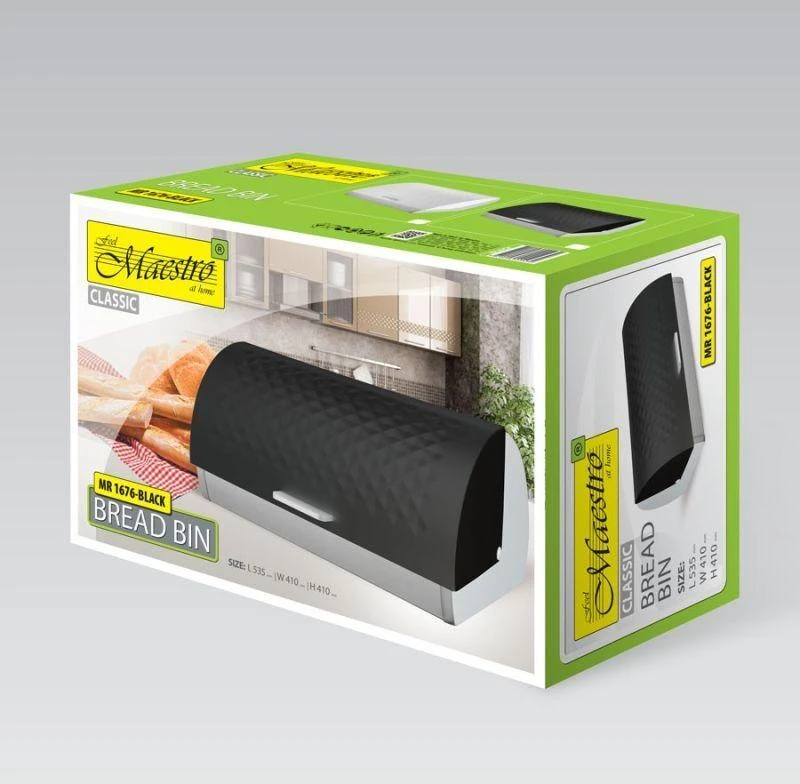 Maestro breadbox juodas MR-1676